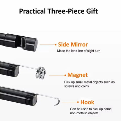 7.0MM Waterproof Type-C Endoscope Camera with Adjustable LEDs - Flexible USB Borescope for Phone & PC Inspection